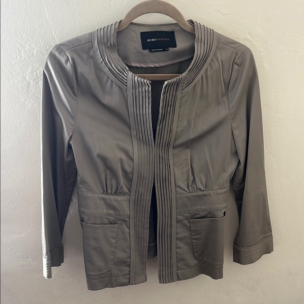 BCBGMAXAZRIA Women's Olive Slate Jacket